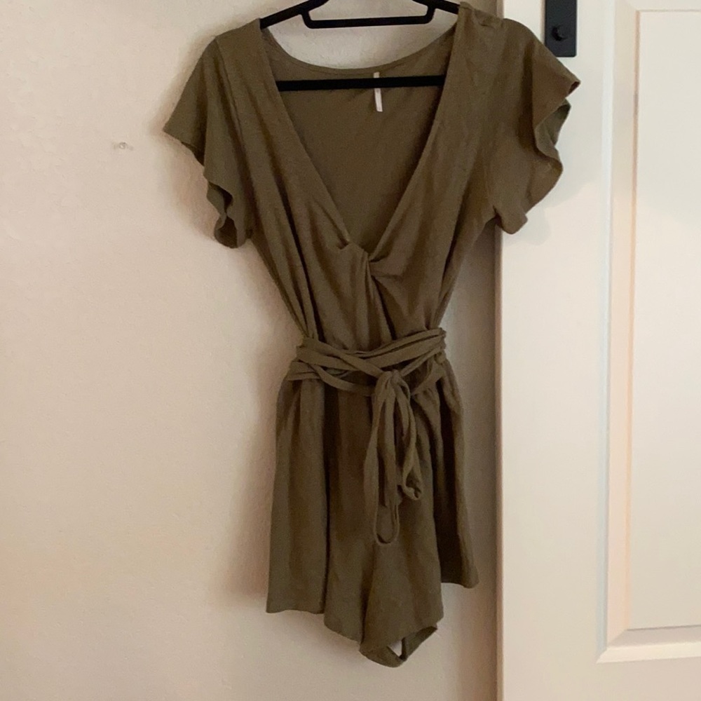 Olive Green Free People Romper